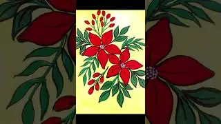 Bold red floral art