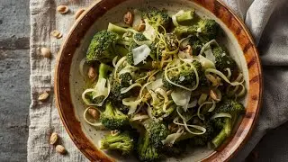 Grilled broccoli and permesan salad