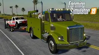FS19 - Freightliner SD122 TOW TRUCK & AUTO CRANE - NEW TRUCK MOD for Farming Simulator 2019 ROLEPLAY