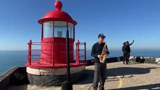 Sax live in Nazare on the famous lighthouse! Prince Alec Roadtrip Portugal No.4