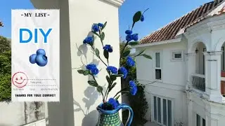 DIY blueberries 🫐 made from fuzzy wire 🫐