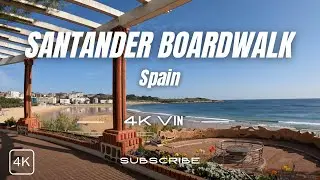 Paseo Marítimo de Santander, España | Paseo por la Playa [4K]