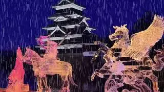 Harbin Ice Lamp Night Rainfall nature sound rain ambience