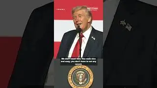 Trump talks about Biden falling down stairs