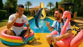 Messi Trolls Ronaldo&rsquo;s Small Pool 😂 | Neymar Builds Huge Pool with Sharks