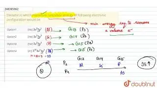 Element in which maximum ionization energy of following electronic configuration would be  | CL...