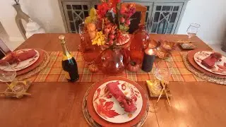 Fall Tablescape Ideas/Fall Traditions Tablescape #traditionalfallcolors #tablescapetuesdays24