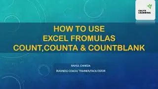 How to use Excel Formulas Count | CountA | Countblank