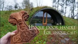 Most unique door handle for unique cave house #art #woodworking #carving