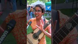 Fabiola Mendez, composer on Alma&rsquo;s Way, performers cuatro at the Ashland World Music Festival