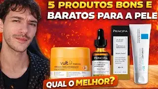 5 MELHORES PRODUTOS BONS E BARATOS PARA A PELE  -- menos de R$ 100