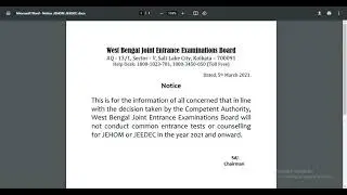 WBJEEB Board Will Not Conduct JEEDEC (JU 5 years Evening course) 2021 onward| Then what?