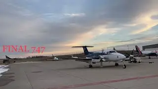 Final 747 built taxiing during King Air engine start (CVG)