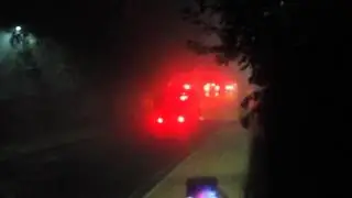 Fire engines arrive to extinguish burning Jammie shuttle at UCT