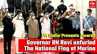 Republic Day: Governor RN Ravi unfurled The National Flag at Marina Beach | CM Stalin Presents Award