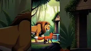 #shortvideo lion&fox #viralvideo #funny #lion #fox #youtubeshorts