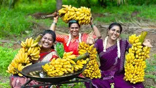 BANANA OIL FRY | Cooking Sweet Banana Bonda | Banana Balls Recipe | Jala Bula Jung 2.O