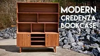 Building A Modern Credenza Bookcase // How To - Woodworking
