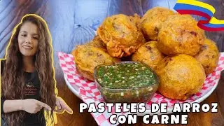 Cómo preparar PASTELES DE ARROZ con carne desmechada 