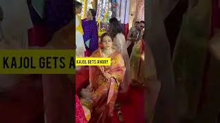 Kajol gets angry as people block way at Durga Puja pandal #Kajol #DurgaPuja #shorts #viralshort