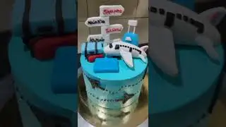 Travel Theme Cake Design// World Trip Cake Making//Airplane// #shorts #viral #cake @usmanchefcakes