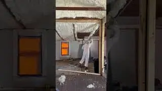 Open Cell Polyurethane foam insulation install.