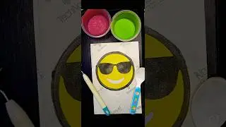 Coolers Emoji Sand Art 😎❄️ | Chill & Satisfying Emoji Drawing #shorts #sandart #asmr  #emojiart