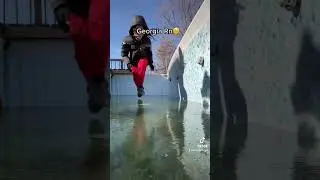 When you try to ice skate in your frozen pool🤣🤣 #funnyshorts #shorts