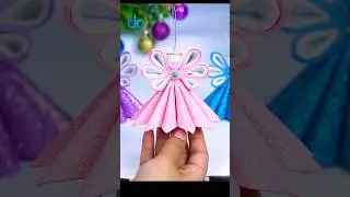 Cute Christmas Angels Ornaments Making From Glitter Foam Paper🎄Holiday crafts at Home #shorts #diy