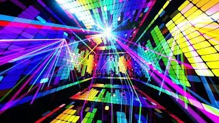 4K Screensaver | Colorful Neon Stage with Laser Lights | Futuristic Party Visuals | 8H (No Sound)
