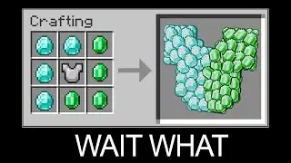 Minecraft wait what meme part 18 (Crafting Diamond Emerald Chestplate)
