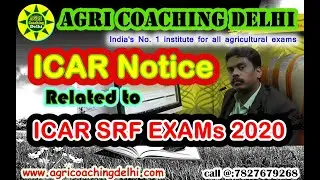 Important notice on ICAR SRF Exam 2020