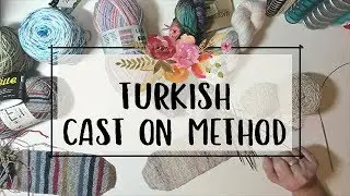 Turkish cast on method for knitting toe-up socks using the magic loop