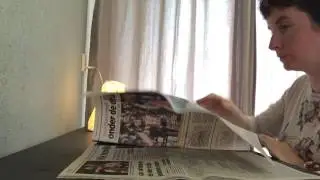 ASMR slow page turning newspapers