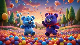 Four Candy Bears Bounce Down the Street | Sweet Adventure Rhyme for Kids | Fun Learning Nursery Song