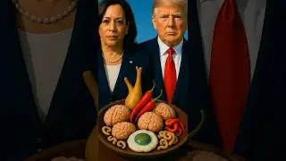 Kamala Harris and Donald Trump eating weird food. #kamalaharris #donaldtrump #ai #asmr