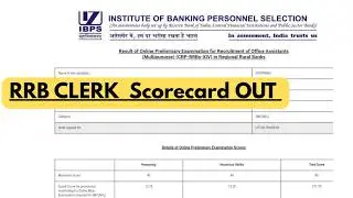RRB clerk pre 2025 Scorecard OUT ❤️&zwj;🩹 #rrbpo #rrb #rrbclerk #bankexam #ibps #result #score
