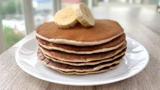 Banana pancake recipe. Delicious breakfast idea.