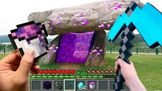 Minecraft in Real Life POV MOVIE Realistic NETHER PORTAL Minecraft RTX Animation Film 創世神第一人稱真人版