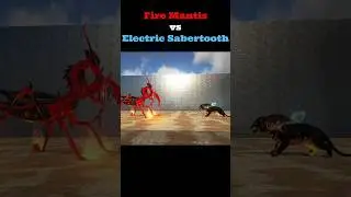Fire Mantis vs Electric Sabertooth || Ark Supreme #arksurvival #arkmods