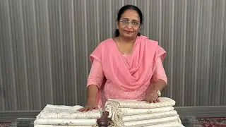 Pearl Cream Sarees Collections- WhatsApp to order 9074244276