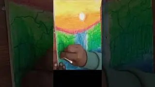 sun set oil pester water seen #youtubeshorts #diy #art #shorts
