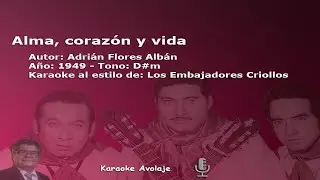 Alma, corazón y vida   Los Embajadores Criollos   Karaoke   Tono D#m