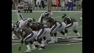 Michael Strahans overtime game winning interception returned for a TD vs the Eagles in 1999