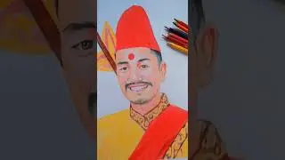 Colour Pencil Sketch Art By Dasharath Bhatt | @THE BIREN on screen| #dasharatharts #shorts #drawing