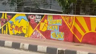 graffiti and wall art in Dhaka University area