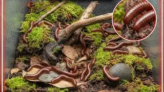 Life Inside the Soil: Red Millipede Colony Activity 🎥