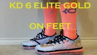 KD 6 Elite Gold with KD Elite Socks ON FEET