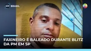 PM &eacute; preso ap&oacute;s tiro atingir faxineiro pelas costas durante blitz em SP | #SBTBrasil