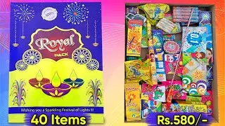 40 Items Crackers Gift Box Unboxing & Testing || Diwali Crackers Bursting Videos || Village Fun